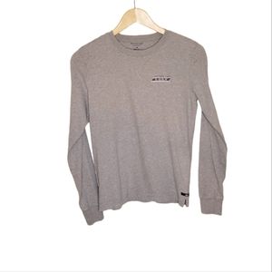 Snowboard Style Gray Long Sleeve T-Shirt with American Eagle Logo and Graphics